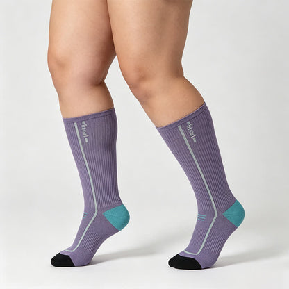 Chaussettes de compression côtelées bordeaux (2 paires) - Violet - UE35-39 (US2-6) - image 2