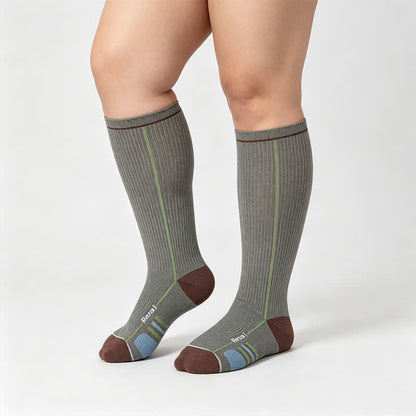 Chaussettes de compression côtelées bordeaux (2 paires) - Gris - UE35-39 (US2-6) - image 5