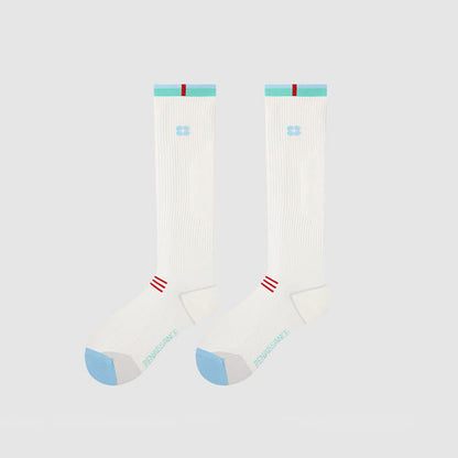 Chaussettes de compression à rayures universitaires (2 paires) - Blanc-A - UE35-39 (US2-6) - image 6