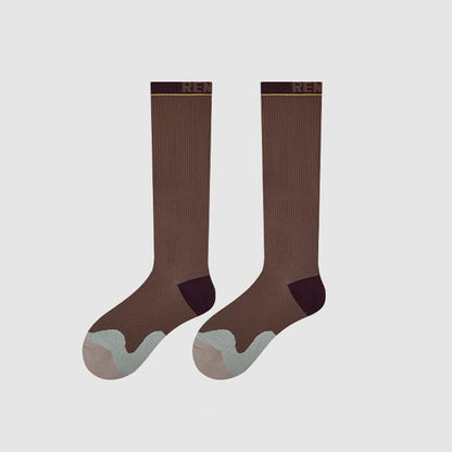 Chaussettes de compression à rayures universitaires (2 paires) - Brun - UE35-39 (US2-6) - image 11