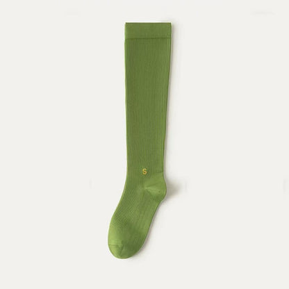 Chaussettes de compression blanches côtelées grandes tailles (4 paires) - Vert - EU36-41(US3-7.5) - image 8
