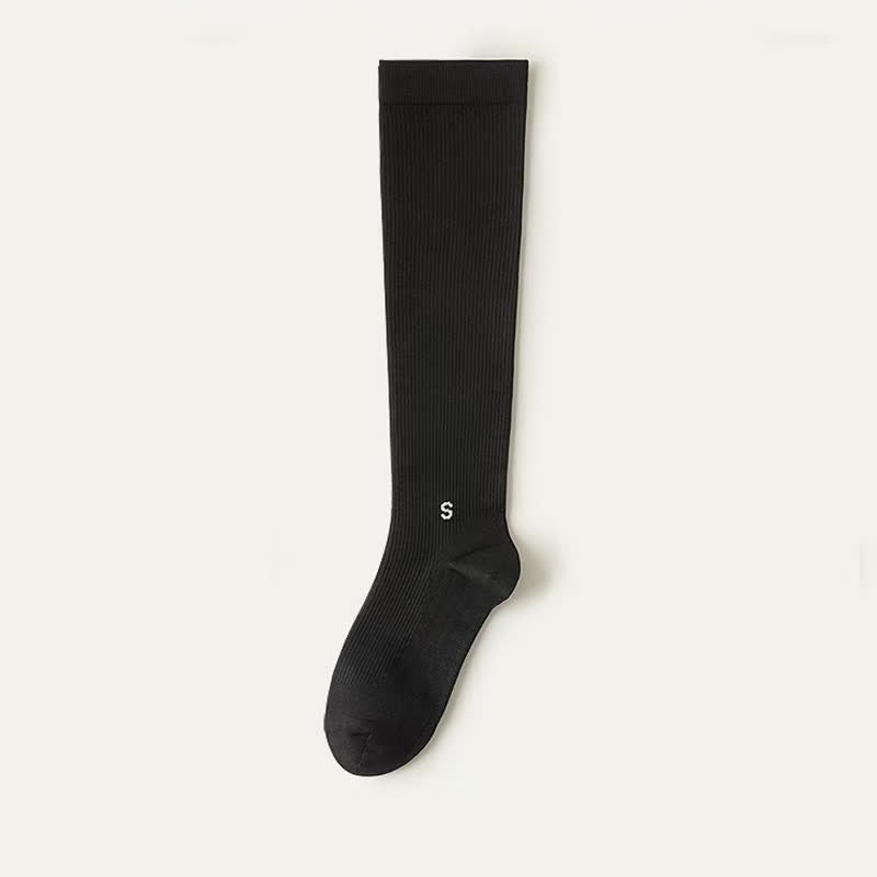 Chaussettes de compression blanches côtelées grandes tailles (4 paires) - Noir - EU36-41(US3-7.5) - image 10
