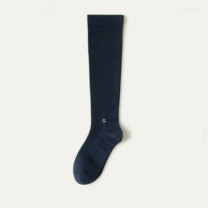 Chaussettes de compression blanches côtelées grandes tailles (4 paires) - Bleu foncé - EU36-41(US3-7.5) - image 7