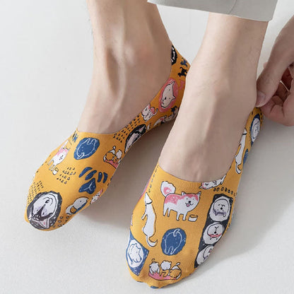 Chaussettes invisibles à imprimé animalier ludique (7 paires) - image 1