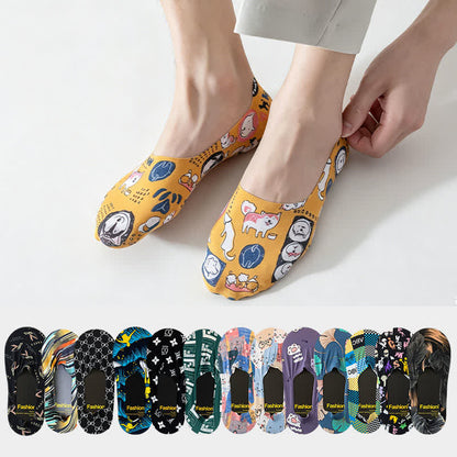 Chaussettes invisibles à imprimé animalier ludique (7 paires) - image 0