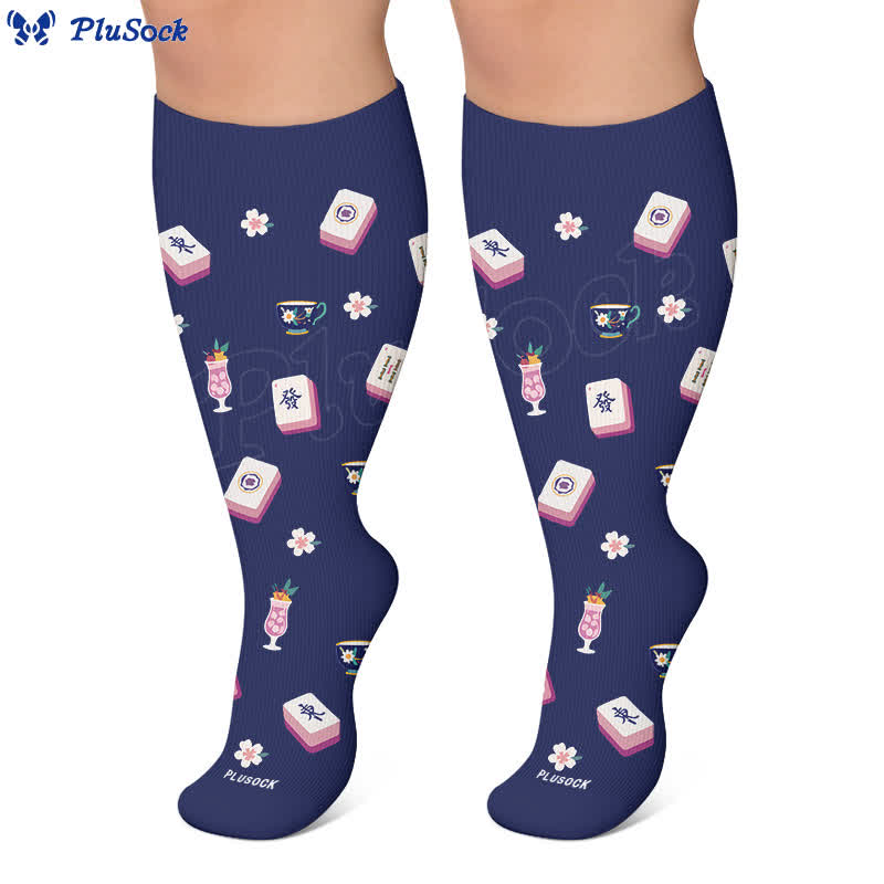 Chaussettes de compression grandes tailles inspirées du mahjong - image 9
