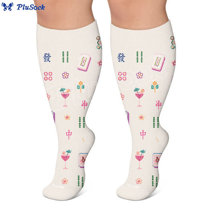 Chaussettes de compression grandes tailles inspirées du mahjong - image 7