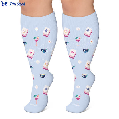 Chaussettes de compression grandes tailles inspirées du mahjong - image 5