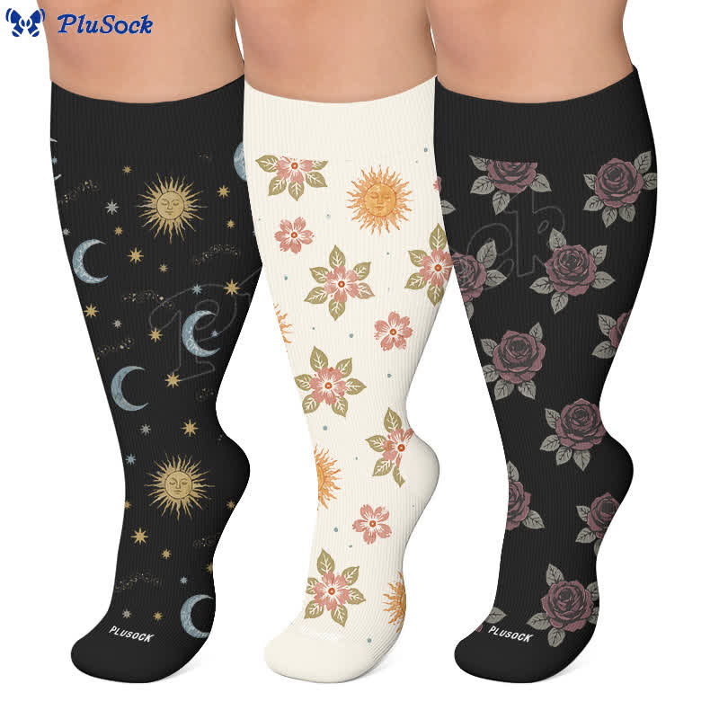 Chaussettes de compression en maille céleste grande taille - image 0