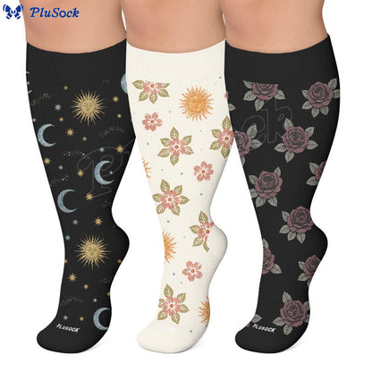 Chaussettes de compression en maille céleste grande taille - image 0
