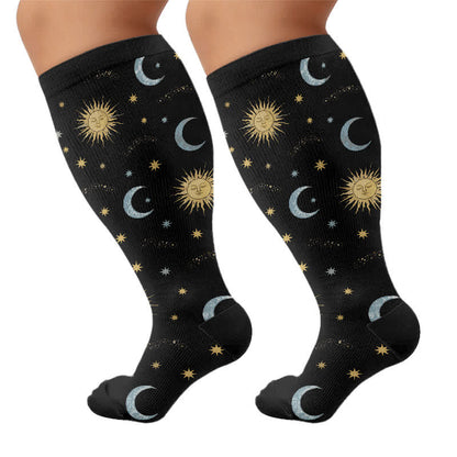 Chaussettes de compression en maille céleste grande taille - Noir (1 paire) - 4XL - image 8