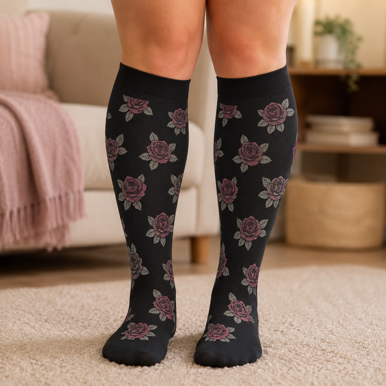 Chaussettes de compression en maille céleste grande taille - image 2