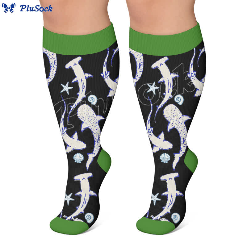 Chaussettes de compression grandes tailles motif océan - image 5