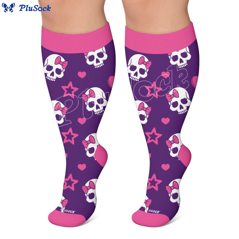 Chaussettes de compression punk crâne grande taille - image 6