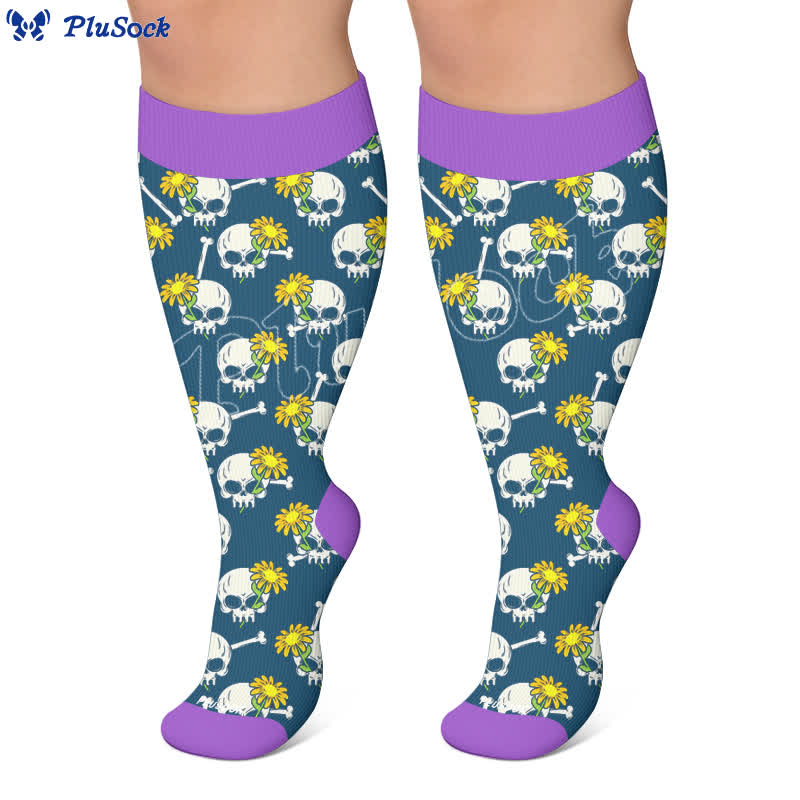 Chaussettes de compression punk crâne grande taille - image 7