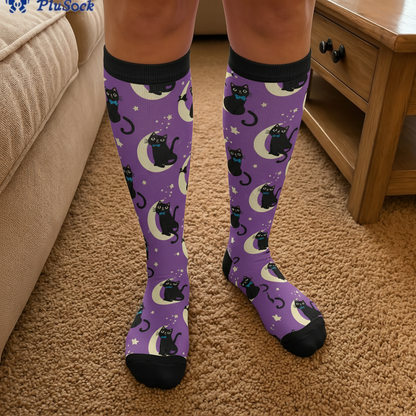 Chaussettes de compression Moon Star Cat grandes tailles - image 2
