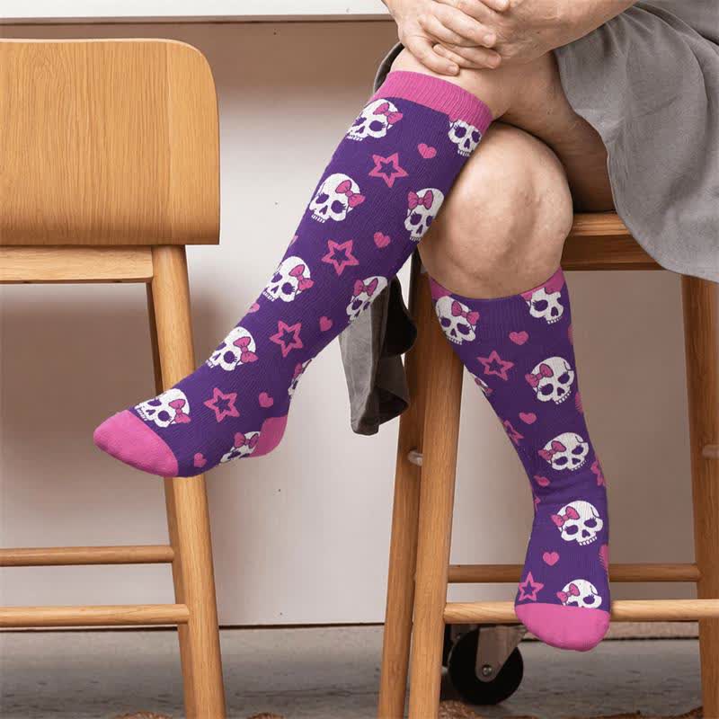 Chaussettes de compression punk crâne grande taille - image 2