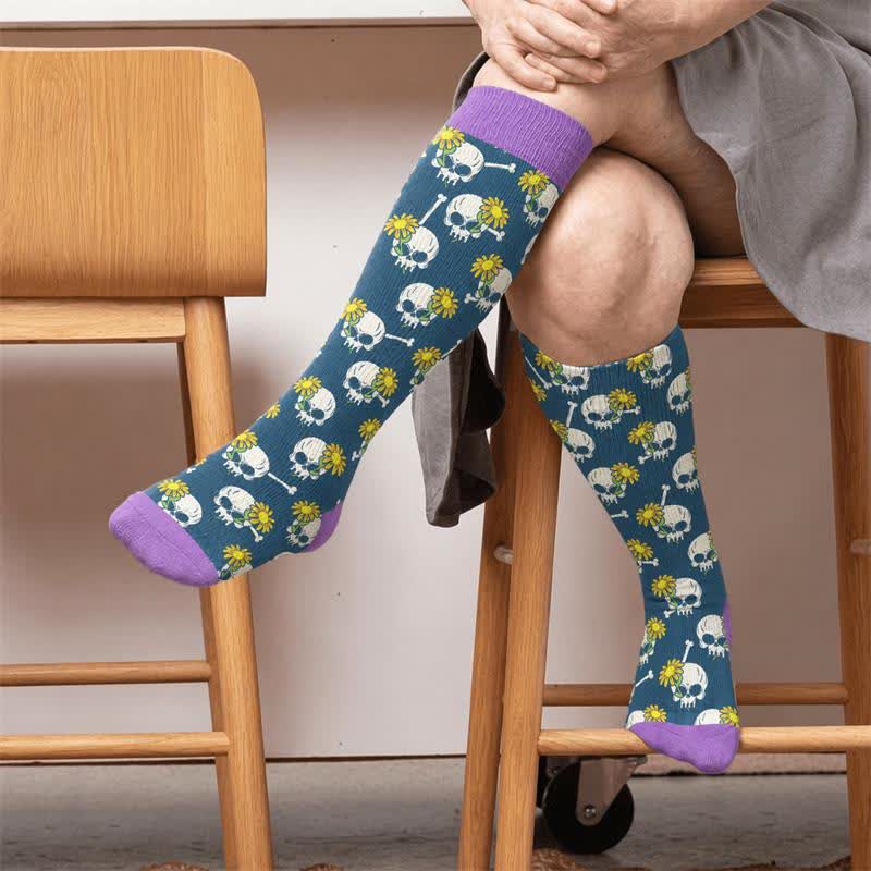 Chaussettes de compression punk crâne grande taille - image 3