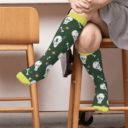 Chaussettes de compression punk crâne grande taille - image 1
