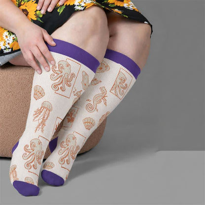 Chaussettes de compression grandes tailles motif océan - image 2