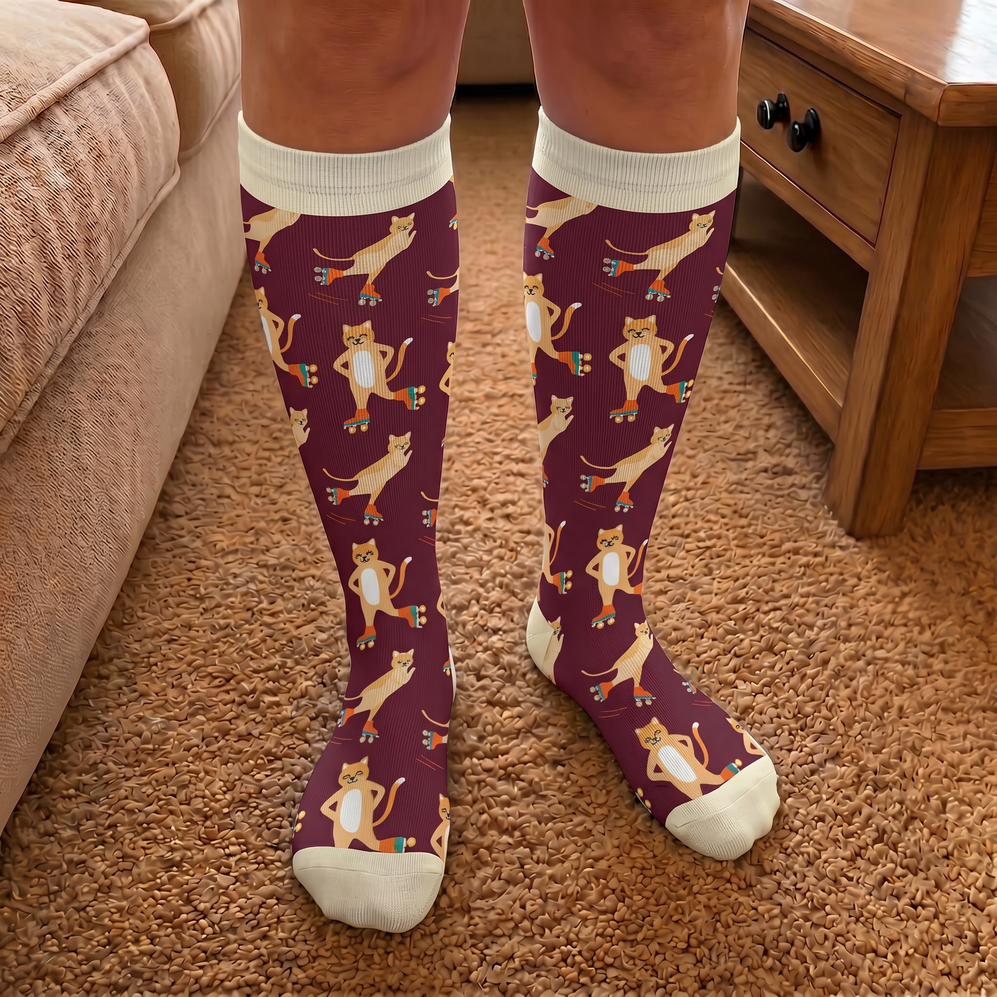 Chaussettes de compression Moon Star Cat grandes tailles - image 3