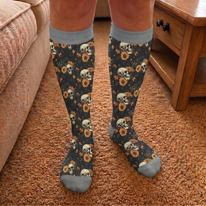 Chaussettes de compression tête de mort grande taille - image 2