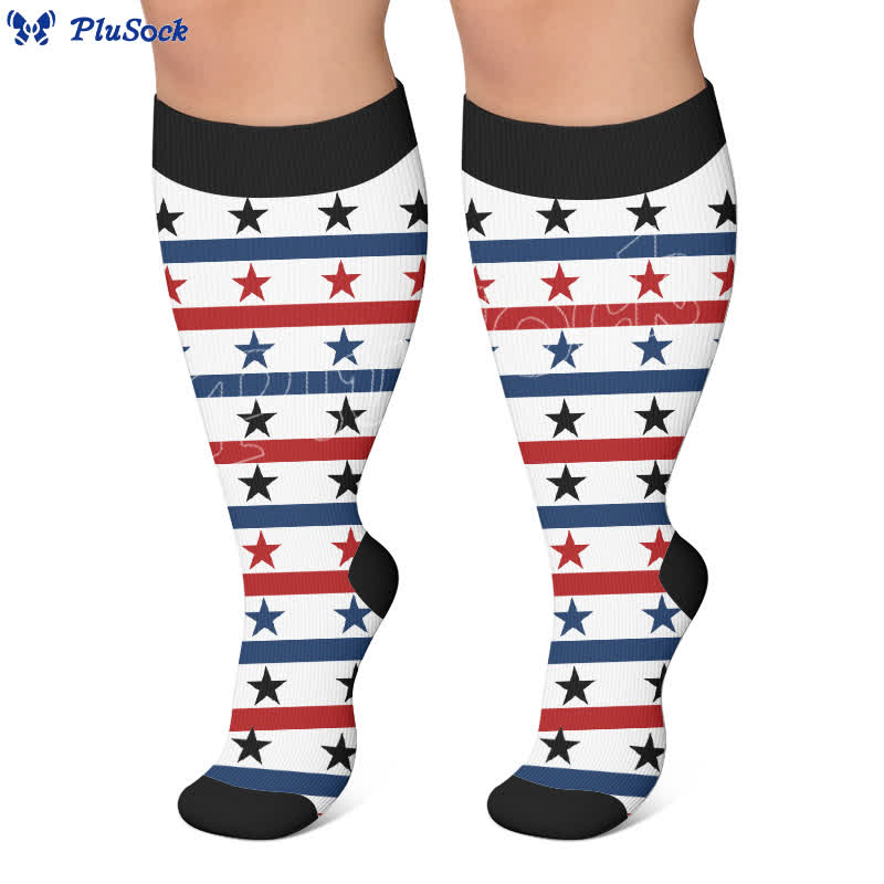 Chaussettes de compression grandes tailles à motif aigle et étoiles patriotiques - image 7