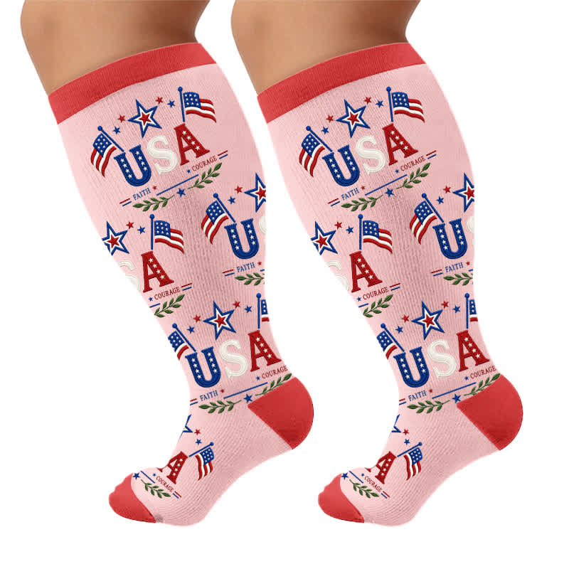 Chaussettes de compression Eagle Standard grandes tailles - Rose (1 paire) - 4XL - image 9