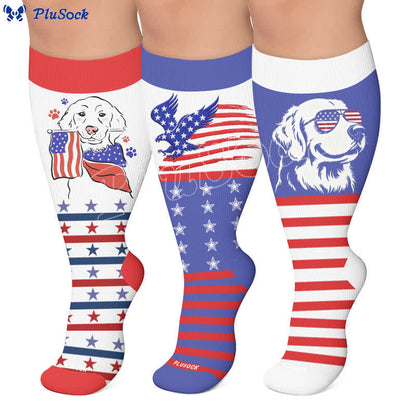 Chaussettes de compression patriotiques pour chiens grandes tailles - image 0