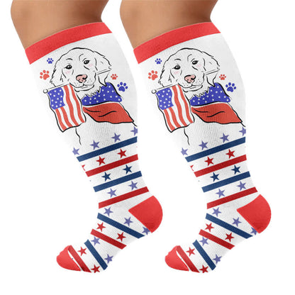 Chaussettes de compression patriotiques pour chiens grandes tailles - Blanc (1 paire) - 4XL - image 8