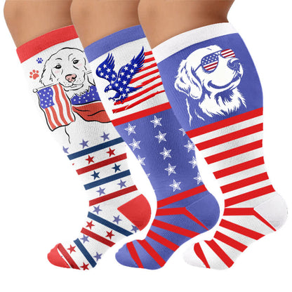 Chaussettes de compression patriotiques pour chiens grandes tailles - Multicolore (3 paires) - 4XL - image 4