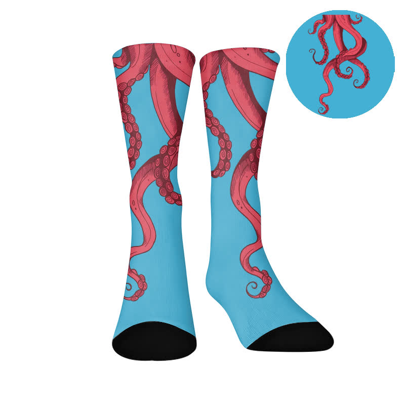 Chaussettes à motifs d'animaux - Bleu (1 paire) - EU37-44(US4-10) - image 9