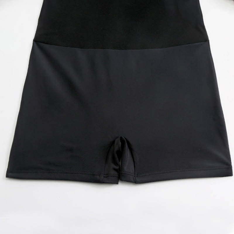 Maillot de bain noir dos croisé, coupe trapèze - image 8