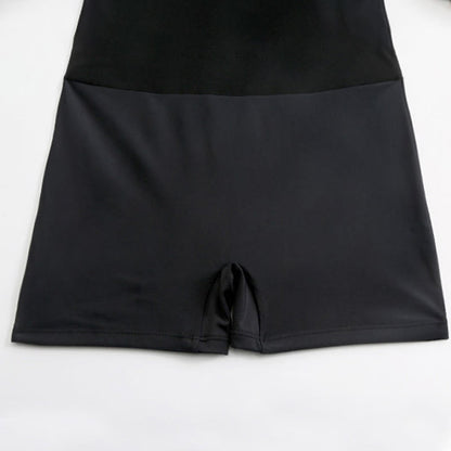 Maillot de bain noir dos croisé, coupe trapèze - image 8