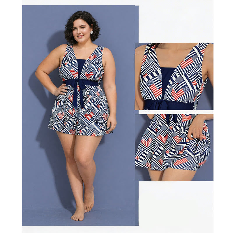 Maillot de bain imprimé feuilles marine - image 7