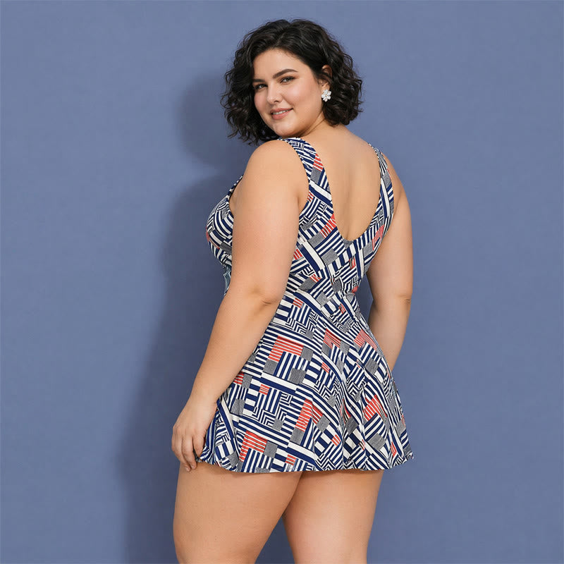 Maillot de bain imprimé feuilles marine - image 1