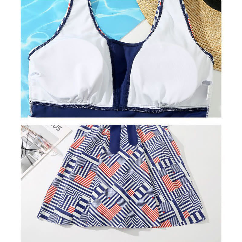Maillot de bain imprimé feuilles marine - image 12