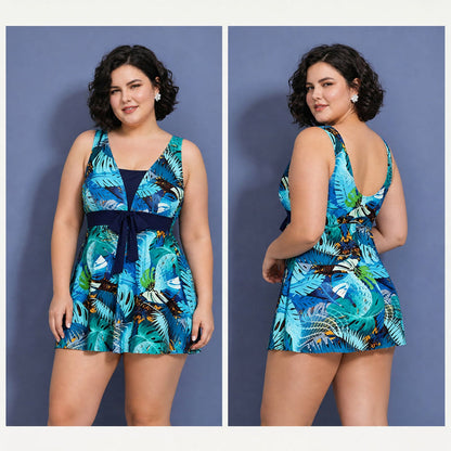 Maillot de bain imprimé feuilles marine - image 8