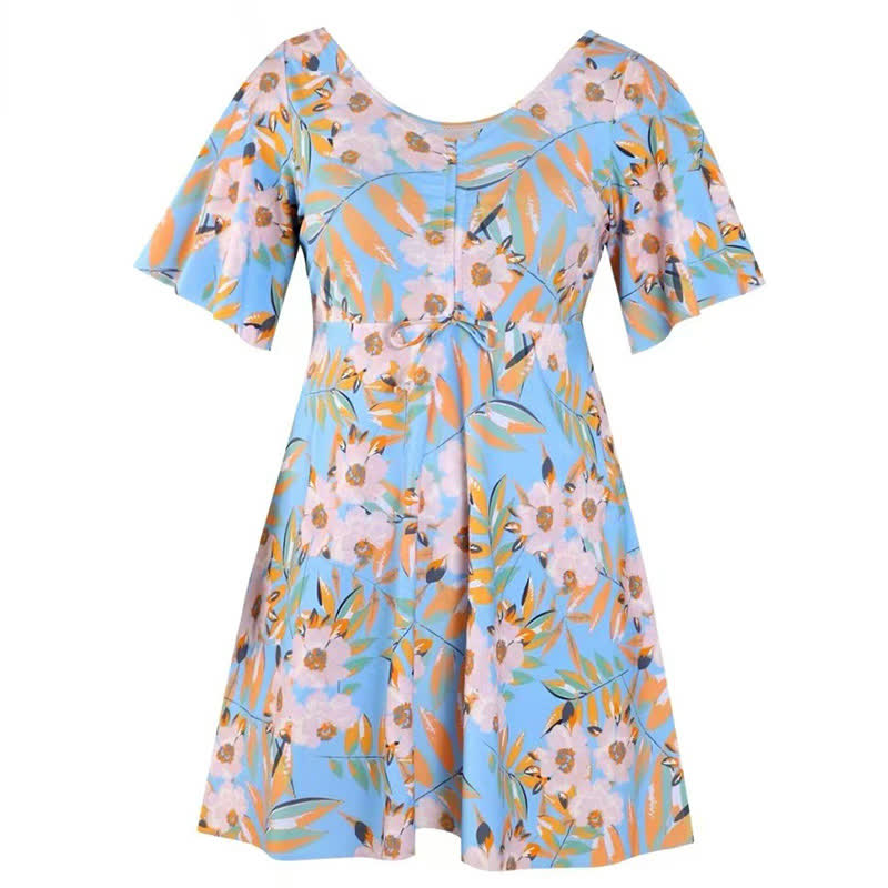 Maillot de bain noir à fleurs torsadées sur le devant - image 7