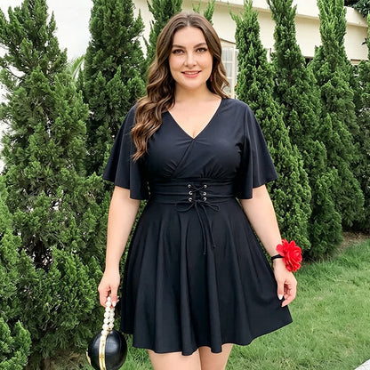 Maillot de bain noir à nouer à la taille - image 1
