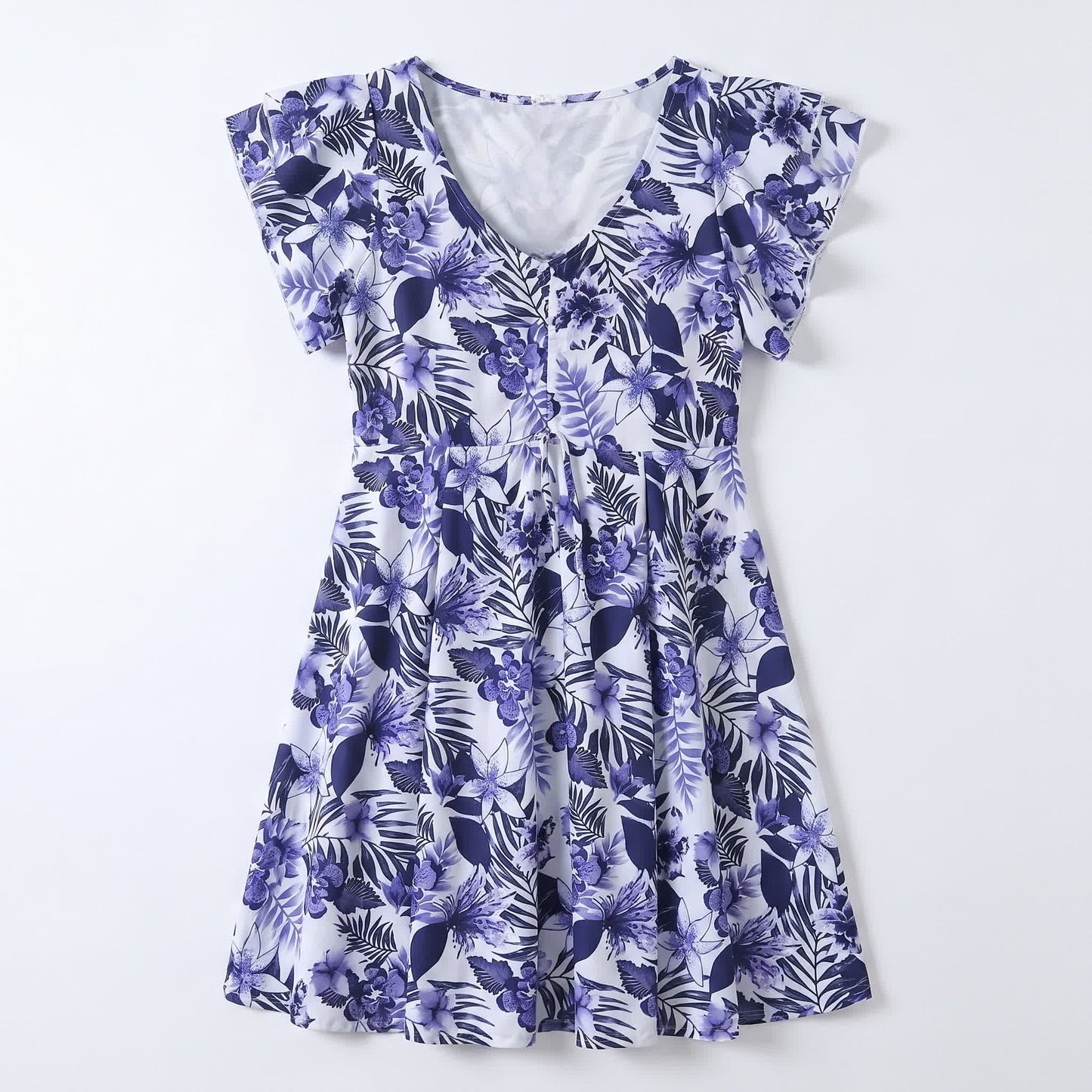 Maillot de bain à col en V à motif de feuilles tropicales - UN - 5XL - image 8