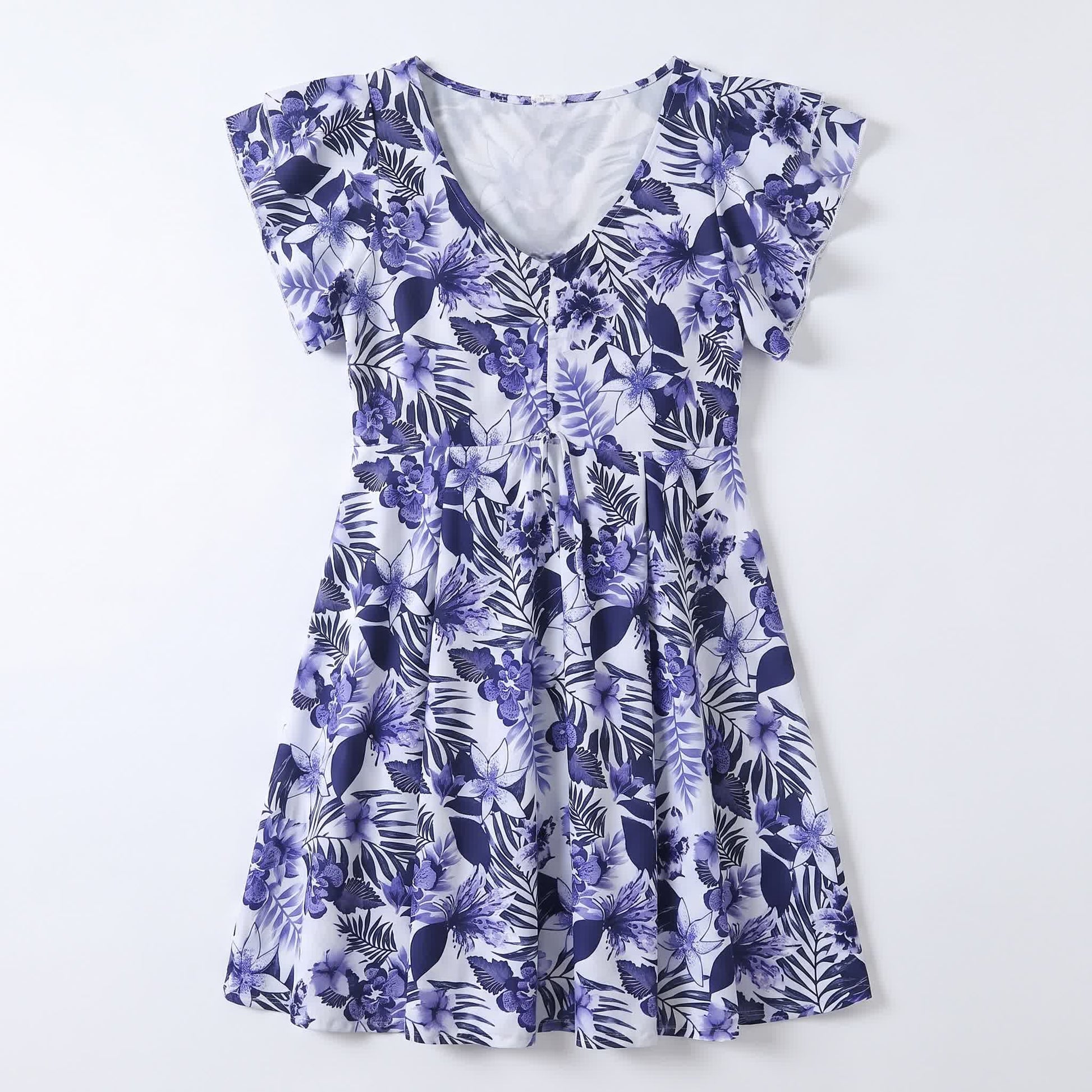 Maillot de bain à col en V à motif de feuilles tropicales - UN - 5XL - image 8