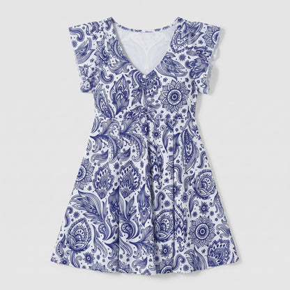 Maillot de bain à col en V à motif de feuilles tropicales - B - 5XL - image 9