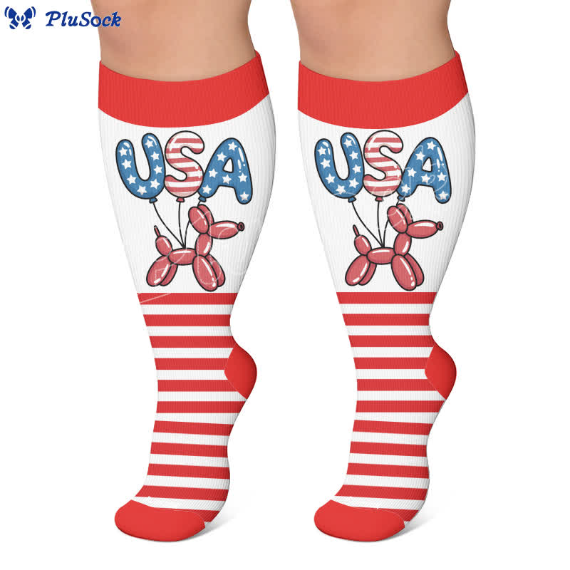 Chaussettes de compression grandes tailles à étoiles - image 5
