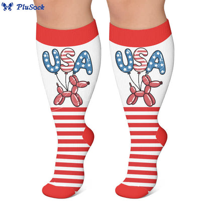 Chaussettes de compression grandes tailles à étoiles - image 5