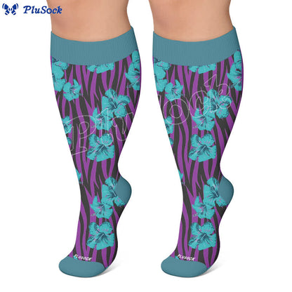 Chaussettes de compression Tropical Bloom grande taille - image 6