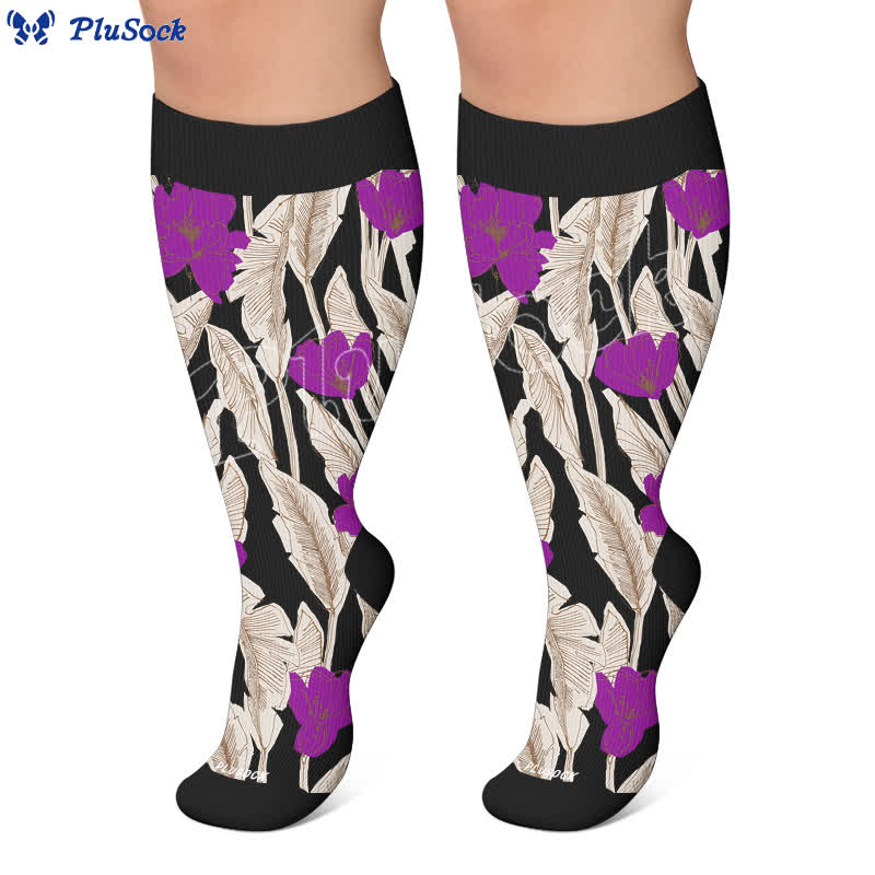 Chaussettes de compression Tropical Bloom grande taille - image 7