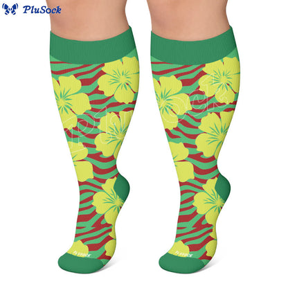 Chaussettes de compression Tropical Bloom grande taille - image 5