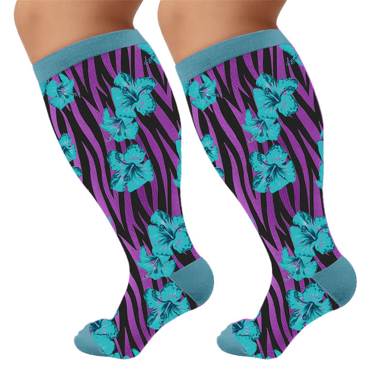 Chaussettes de compression Tropical Bloom grande taille - image 9