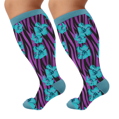 Chaussettes de compression Tropical Bloom grande taille - image 9
